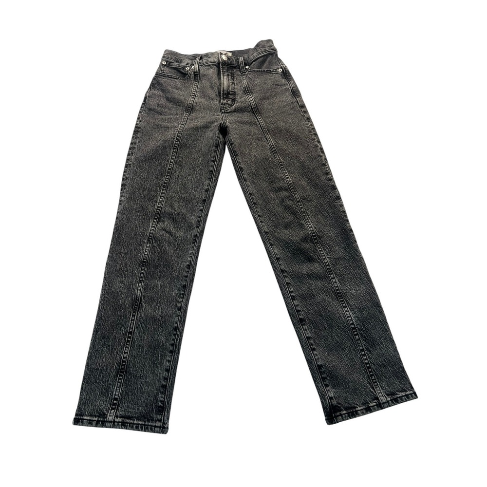 Madewell The Perfect Vintage Straight Jean Womens 26 Black High Rise DM6297